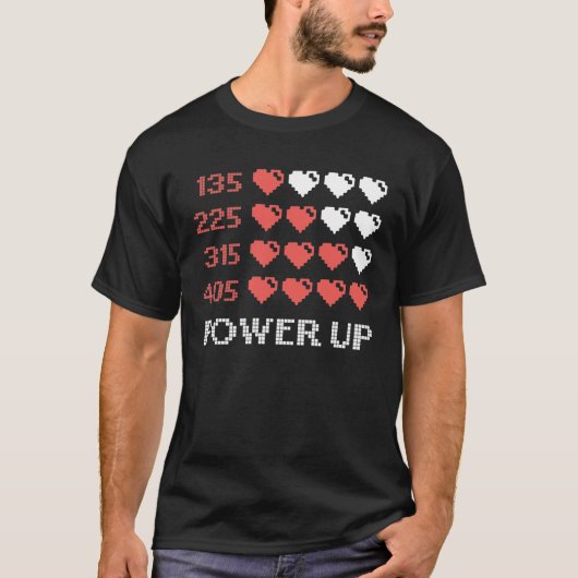 Power Up Bar, Funny, Gamer, Retro, Geek, Nerd T-shirt (Voorkant)