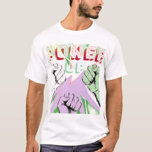 Power Up Cyber Grunge Vuiststoot Aesthetic Grafisc T-shirt