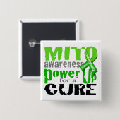 Power Up for Mito Awareness Vierkante Button 5,1 Cm (Voorkant /achterkant)