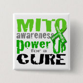 Power Up for Mito Awareness Vierkante Button 5,1 Cm (Voorkant)