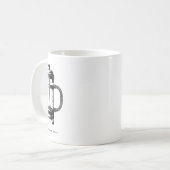 Power Up Your Grey - Sticker Franse Pers Koffiemok (Voorkant links)