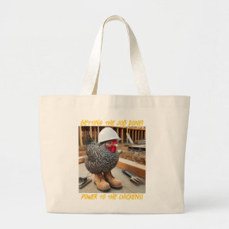 Power voor de kippen! grote tote bag