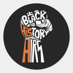 Power Vuist Hand Inspirerende Zwarte Leiders Zwart Ronde Sticker