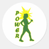 Power Walker Ronde Sticker (Voorkant)