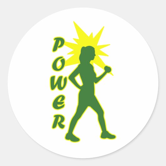 Power Walker Ronde Sticker (Voorkant)