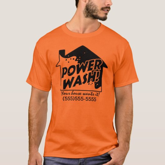 Power Wash-bedrijfspromotie voor shirt (Voorkant)
