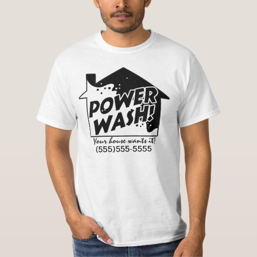 Power Wash-bedrijfspromotie voor shirt (Voorkant)