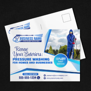 Power Wash Drukwas Service Voor Huisreiniging Briefkaart