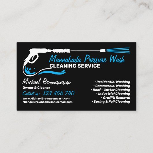 Power Wash House Cleaning Pressure Washing Klantenkaartje (Achterkant)