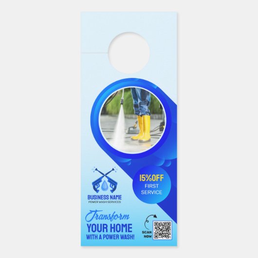 Power Wash House Reiniging Druk Wassen Deurhanger (Voorkant)