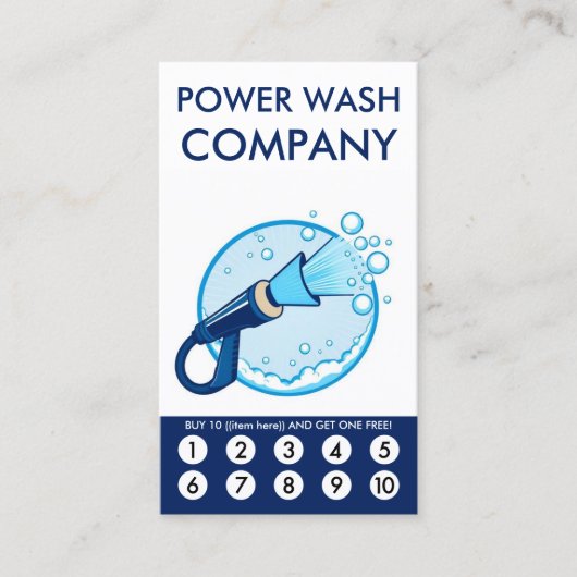 Power Wash Loyalty Punch Card (Voorkant)
