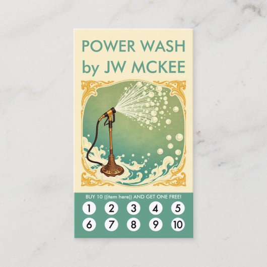 Power Wash Loyalty Punch Card (Voorkant)