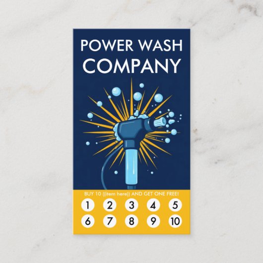 Power Wash Loyalty Punch Card (Voorkant)