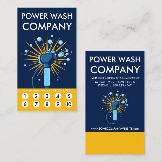 Power Wash Loyalty Stempelkaart (Voorkant / Achterkant)