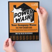 Power Wash Pressure Cleaning Marketing Adverteren Flyer (Hand)