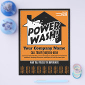 Power Wash Pressure Cleaning Marketing Adverteren Flyer (Enkel)