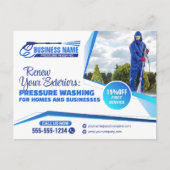 Power Wash Pressure Washing House Schoonmaakservic Briefkaart (Voorkant)