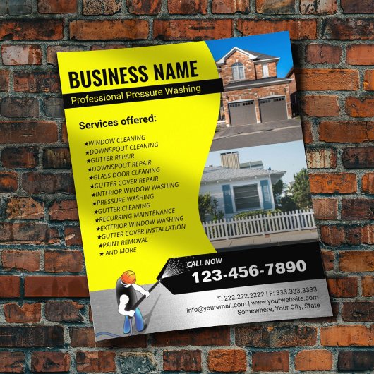 Power Washer Druk Schoonmaken fotohuis wassen Flyer