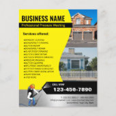 Power Washer Druk Schoonmaken fotohuis wassen Flyer (Voorkant)