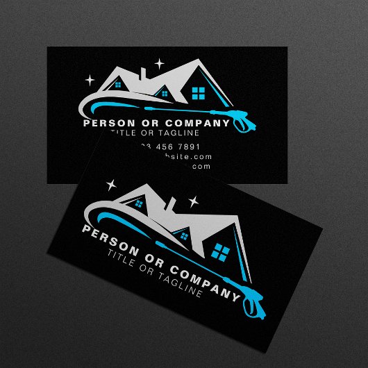 Power Washer Huis Reiniging Druk Wassen Visitekaartje