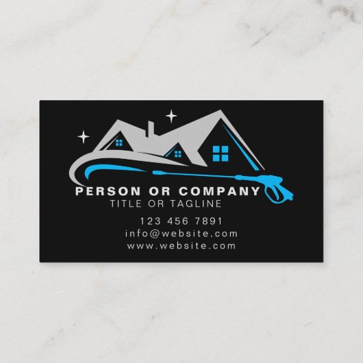 Power Washer Huis Reiniging Druk Wassen Visitekaartje (Achterkant)