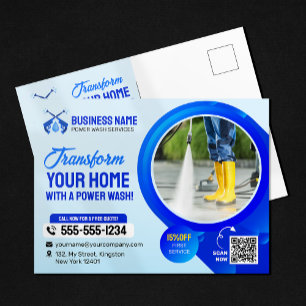 Power Washer Huishoudelijke Reiniging Drukwasinsta Briefkaart