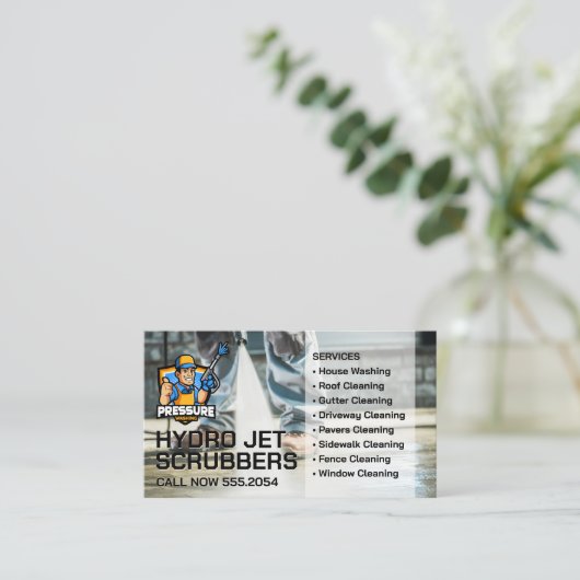 Power Washer Reiniging Pavement Visitekaartje (Staand voorkant)