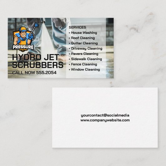 Power Washer Reiniging Pavement Visitekaartje (Voorkant / Achterkant)