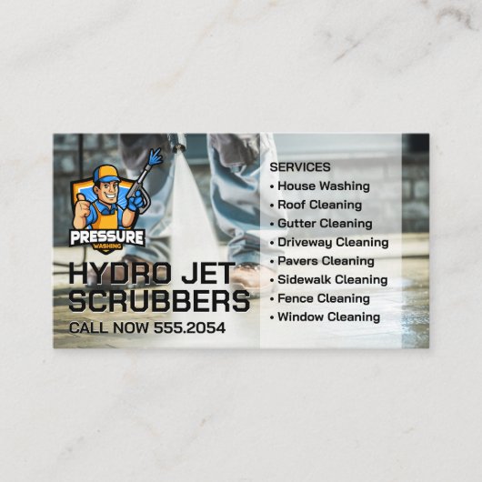 Power Washer Reiniging Pavement Visitekaartje (Voorkant)