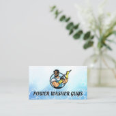Power Washing Guy Logo | Zeepbellen Visitekaartje (Staand voorkant)