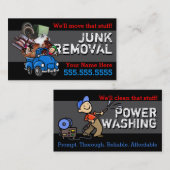 Power Washing/Junk Hauling Business Promo Card Visitekaartje (Voorkant / Achterkant)