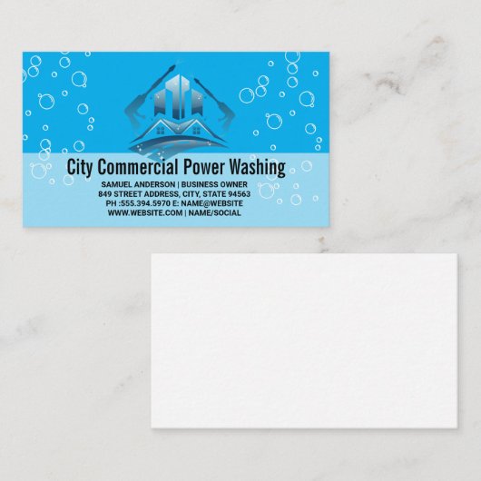 Power Washing Logo | Zeepbellen  Visitekaartje (Voorkant / Achterkant)