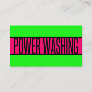 Power Washing Neon Groen en Hot Pink Visitekaartje