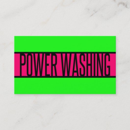 Power Washing Neon Groen en Hot Pink Visitekaartje (Voorkant)