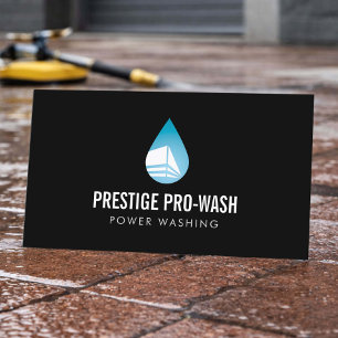 Power Washing Service Modern Logo Zwart Visitekaartje