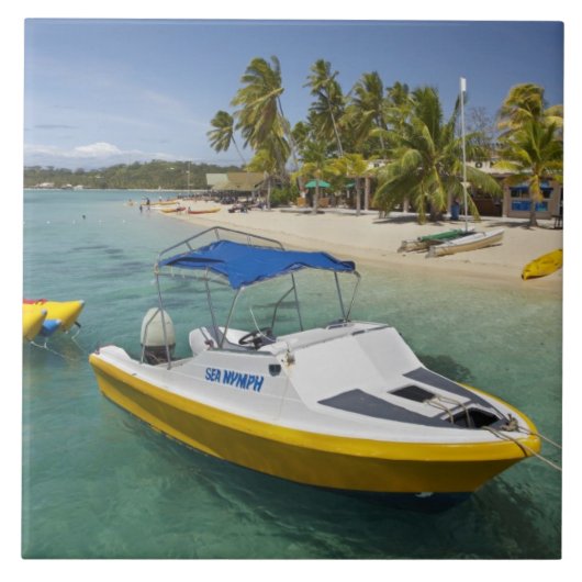 Powerboot en banaanboot tegeltje (Voorkant)