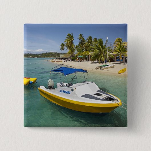 Powerboot en bananenboot vierkante button 5,1 cm (Voorkant)