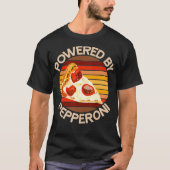 POWERD VERLEEND DOOR PEPPERONI Pizza Lover Funny M T-shirt (Voorkant)