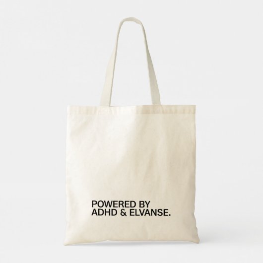 Powered by ADHD & Elvanse – Neurodivergent  Tote Bag (Achterkant)