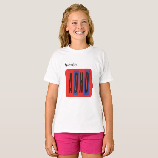 Powered by ADHD T-shirt (Voorkant volledig)