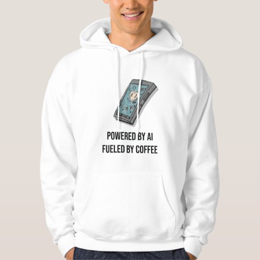 Powered By AI Fueled By Coffee Hoodie - Tech Geek  (Voorkant)