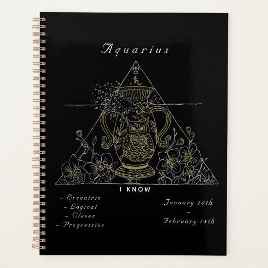 "Powered by Aquarius" Planner (Voorkant)