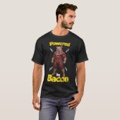Powered by Bacon Funny Fitness 67 Strong Superhero T-shirt (Voorkant volledig)