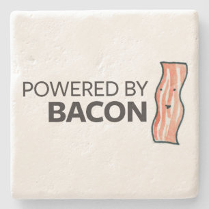 Powered by Bacon Stenen Onderzetter