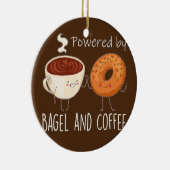 Powered by Bagel and Coffee Bagel lover Baking Keramisch Ornament (Rechts)
