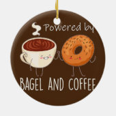 Powered by Bagel and Coffee Bagel lover Baking Keramisch Ornament (Achterkant)