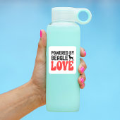 Powered By Beagle Love Vierkante Sticker