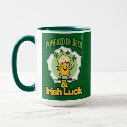 Powered by Beer St Patrick’s Day Shirt – caneca Mok (Links)