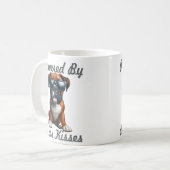 Powered by Boxer Kisses – Funny Boxer Dog Graphic Koffiemok (Voorkant links)
