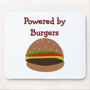 "Powered by Burgers" — grappige Hamburger Lover Gi Muismat